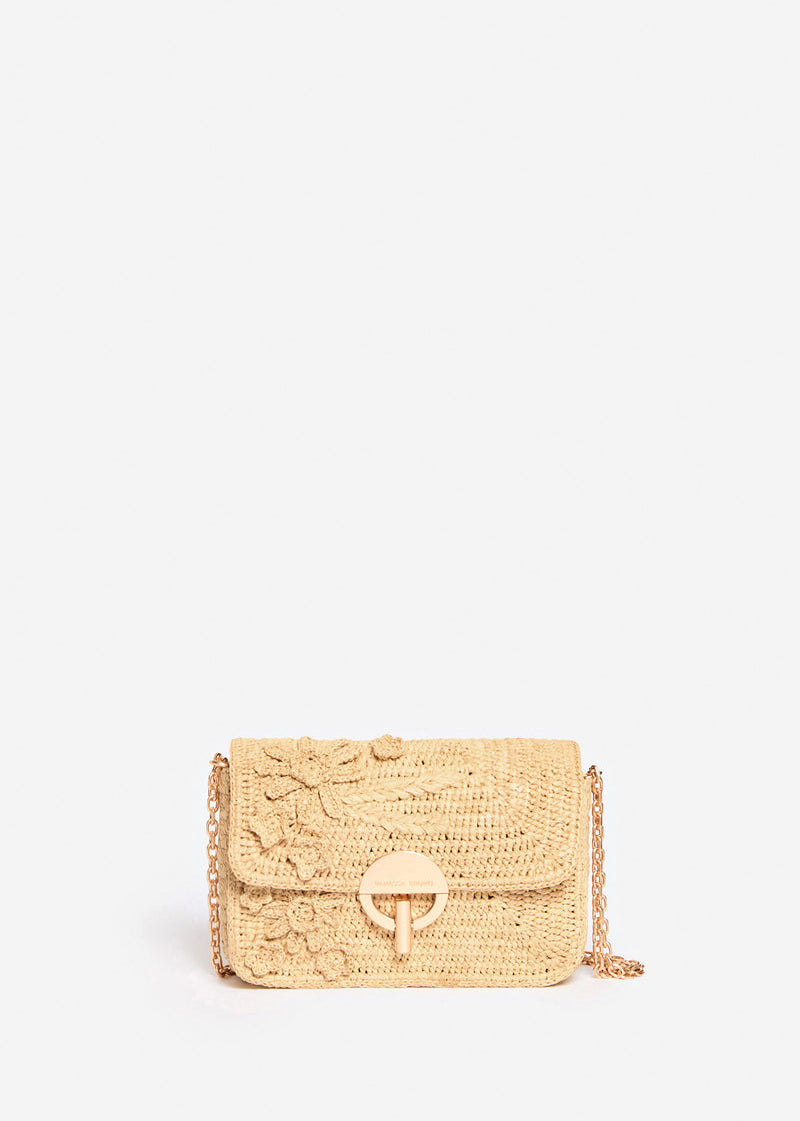 VANESSA BRUNO - Moon bag raffia front