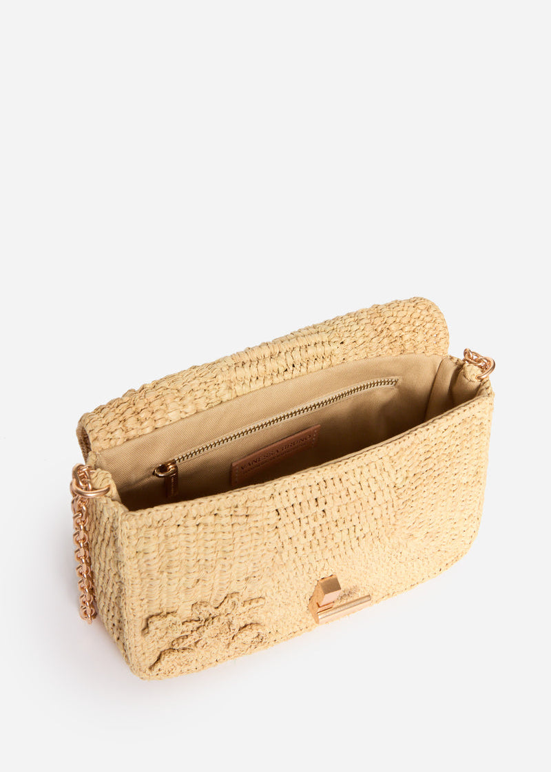 VANESSA BRUNO - Moon bag raffia inside