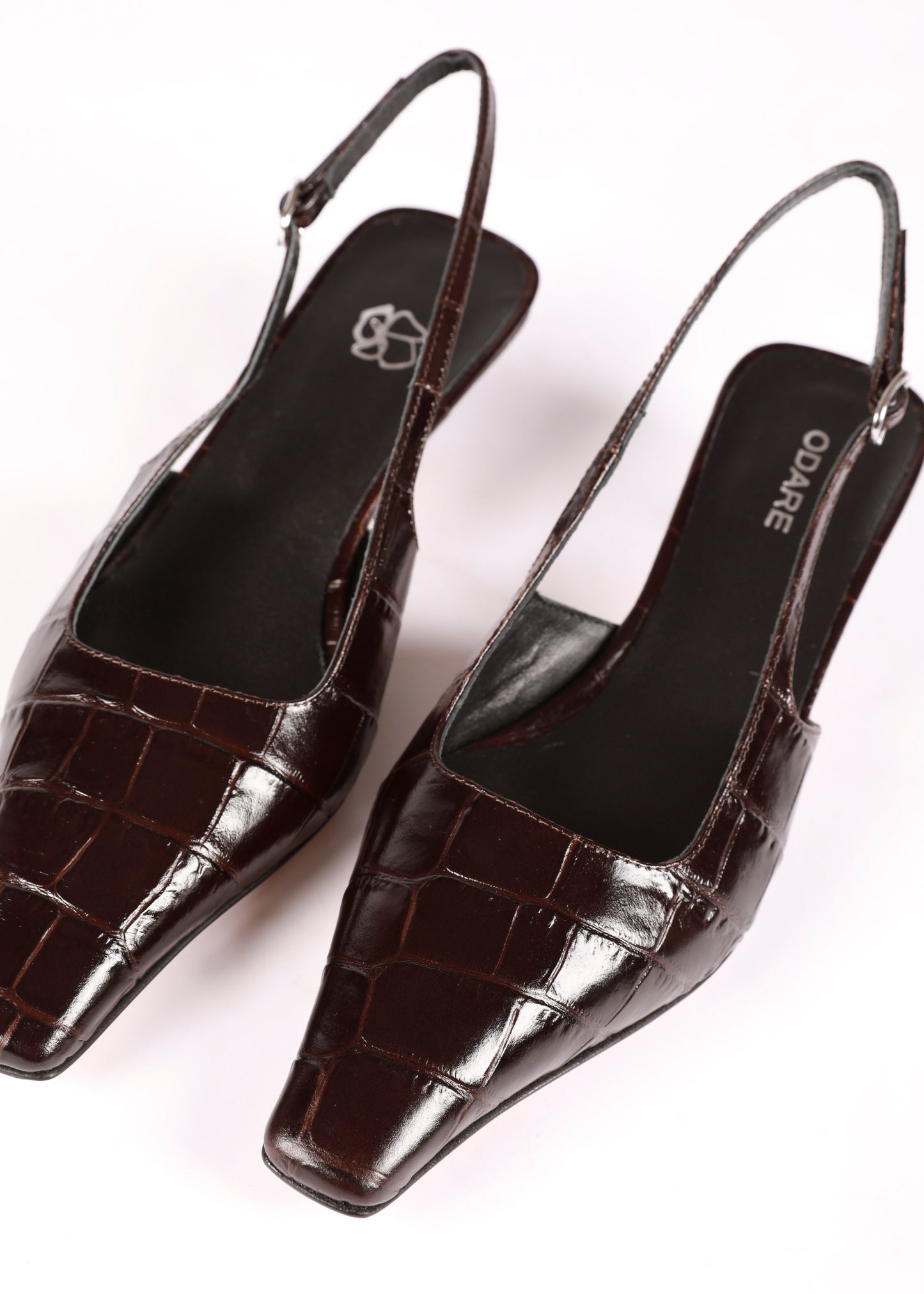 ANNA SLINGBACK CROCO BROWN