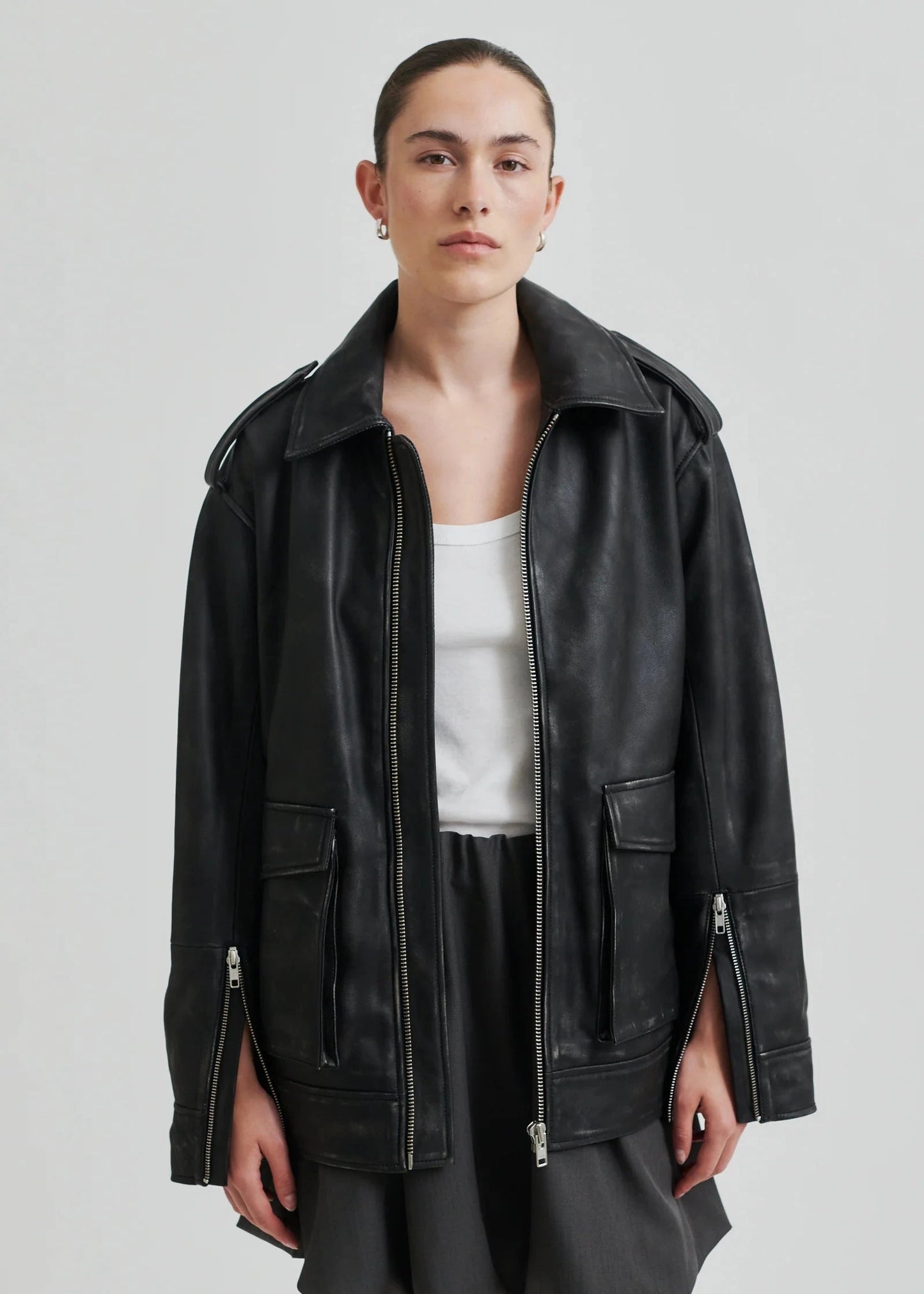 Second female auras leather jacket detail