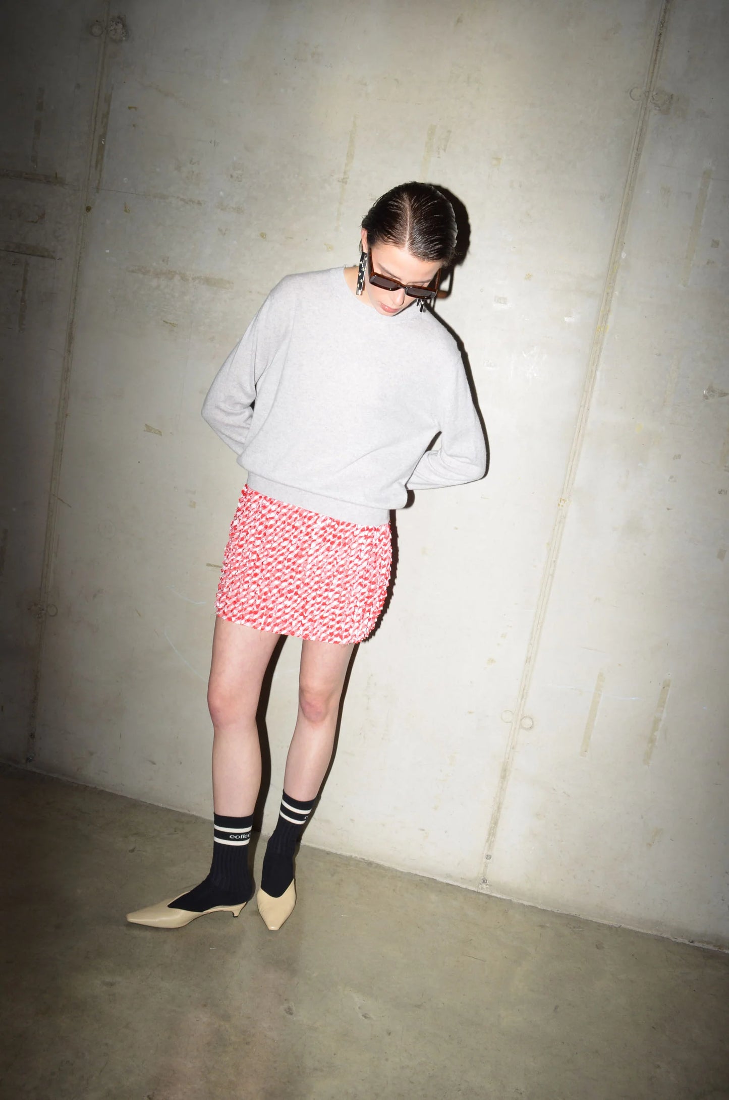 COLLECTORS CLUB - SCOOP SKIRT COURT WHITE/RED