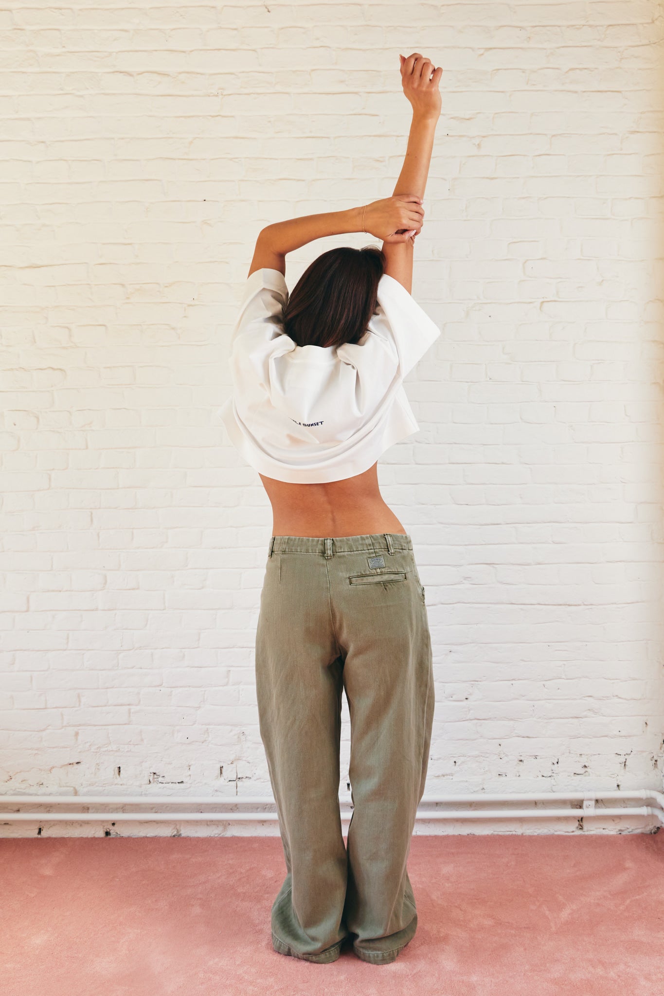 cropped tee double sunset white