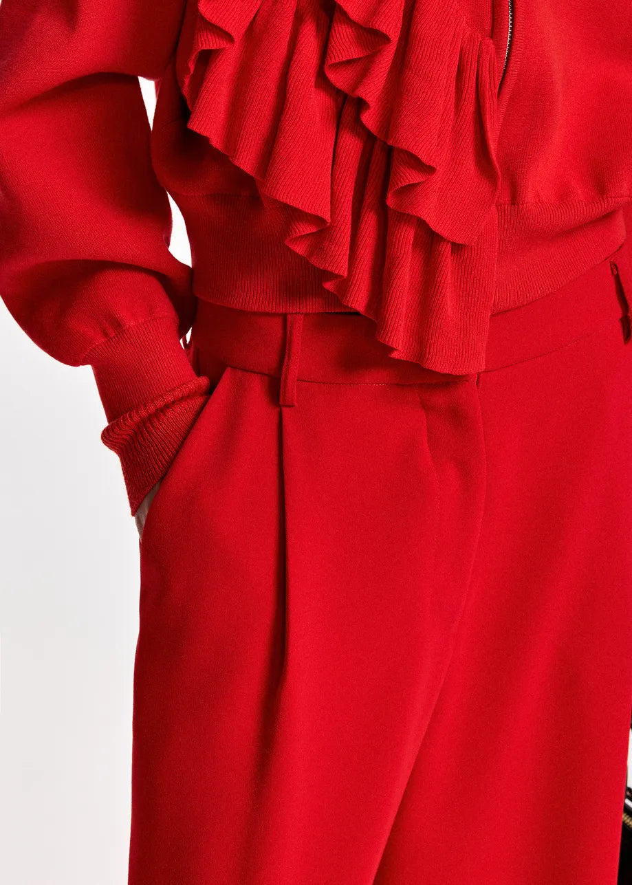 ESSENTIEL - KELSEA PANTS WIDE RED