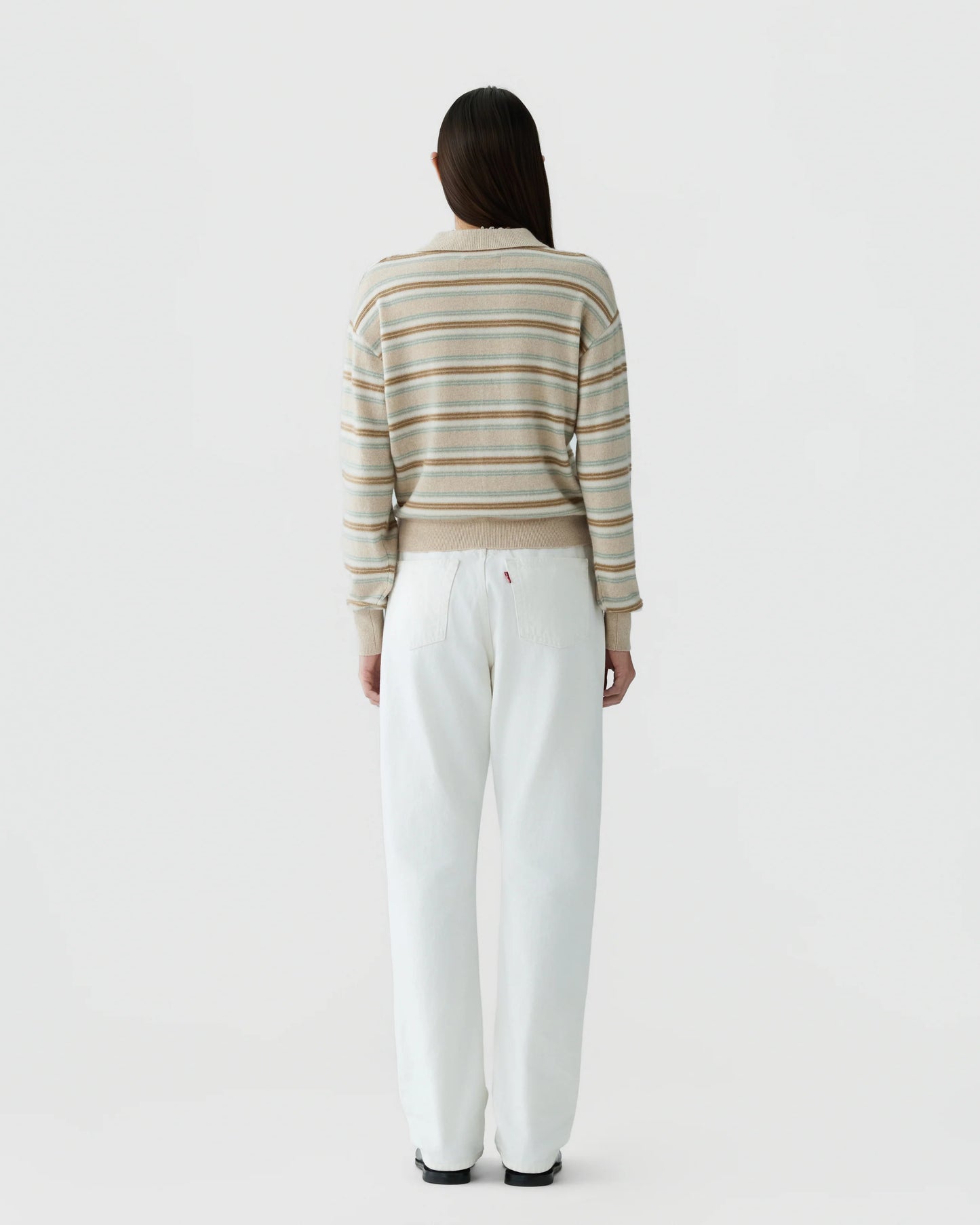 GUEST IN RESIDENCE - COLLEGIATE POLO STRIPE SANDCOMBO