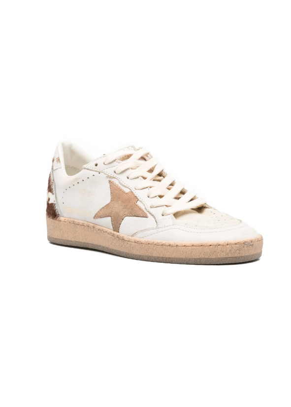 Ballstar Leather White/Egg/Caramel/Cow