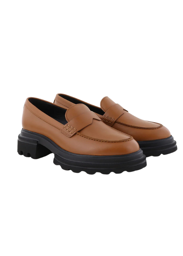 HOGAN - MOCASSIN PLATFORM BROWN