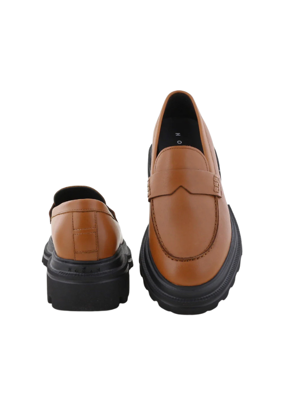 HOGAN - MOCASSIN PLATFORM BROWN