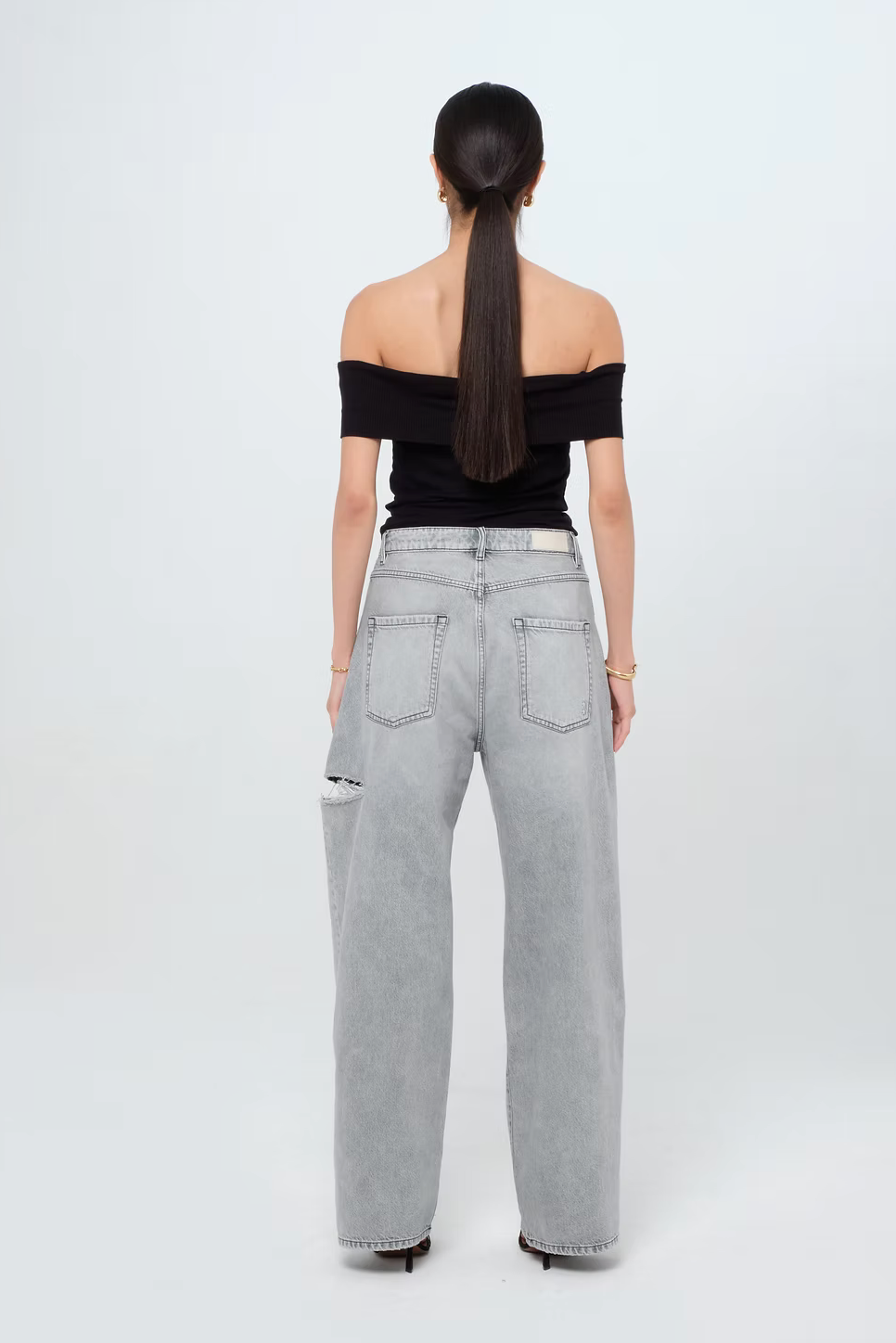 ICON DENIM - POPPY WIDE LEG GREY
