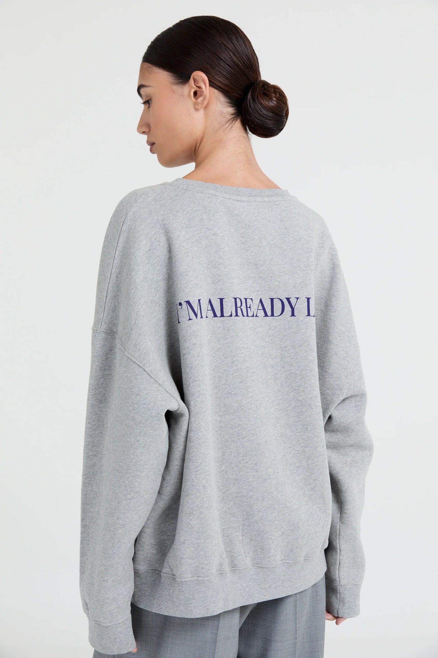 COOPER SWEATER TEXT GREY/NAVY