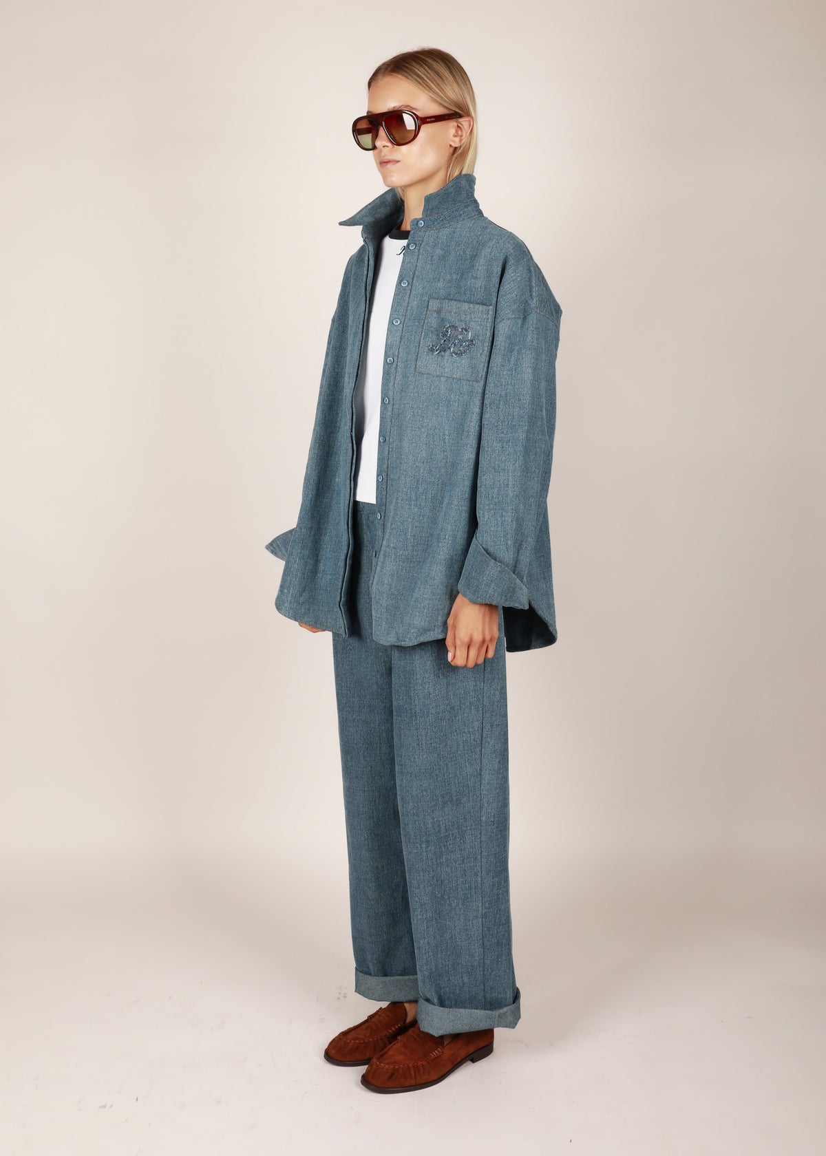 NOTED ANTWERP - CELI SHIRT DENIM BLUE