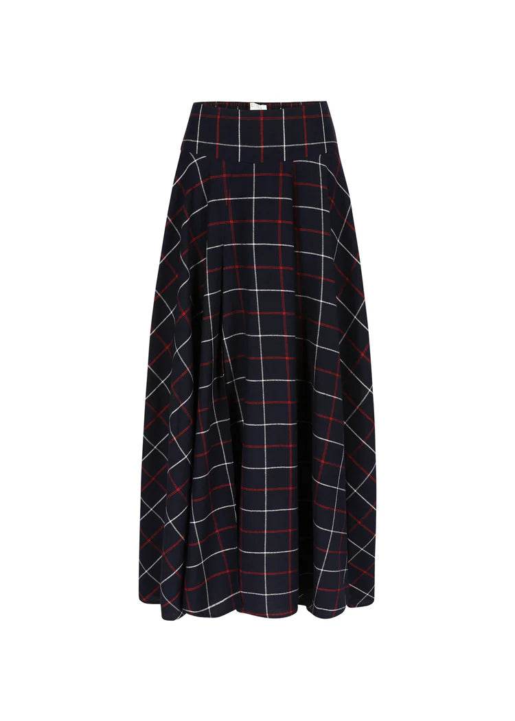 RAVE MAXI SKIRT INDIGO /RED