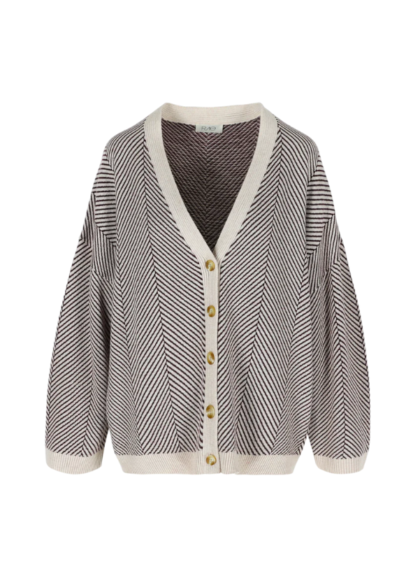 PAULIEN CARDIGAN BUGUNDY STRIPE