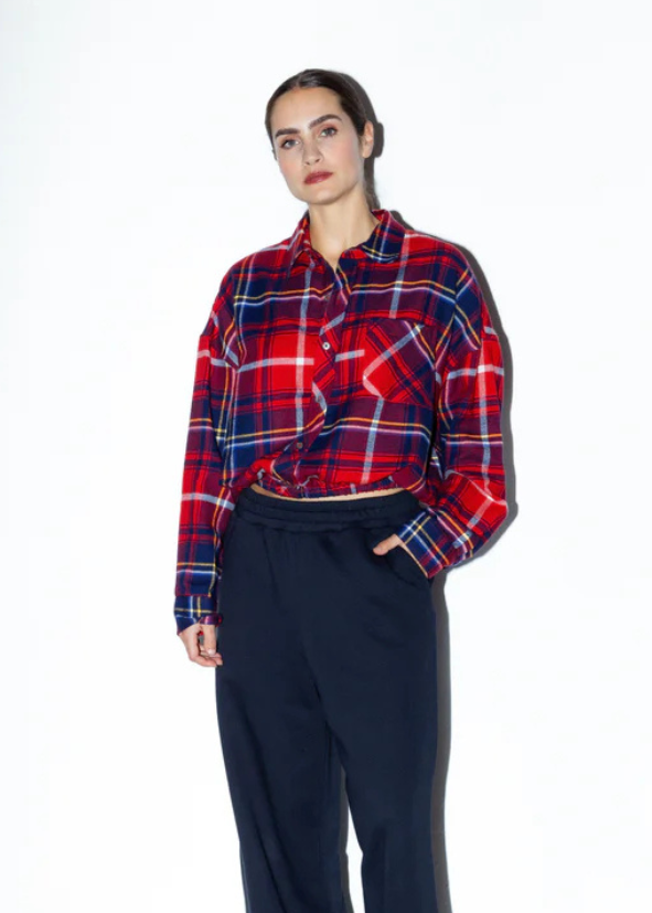 RAE - COLETTE SHIRT RED/NAVY