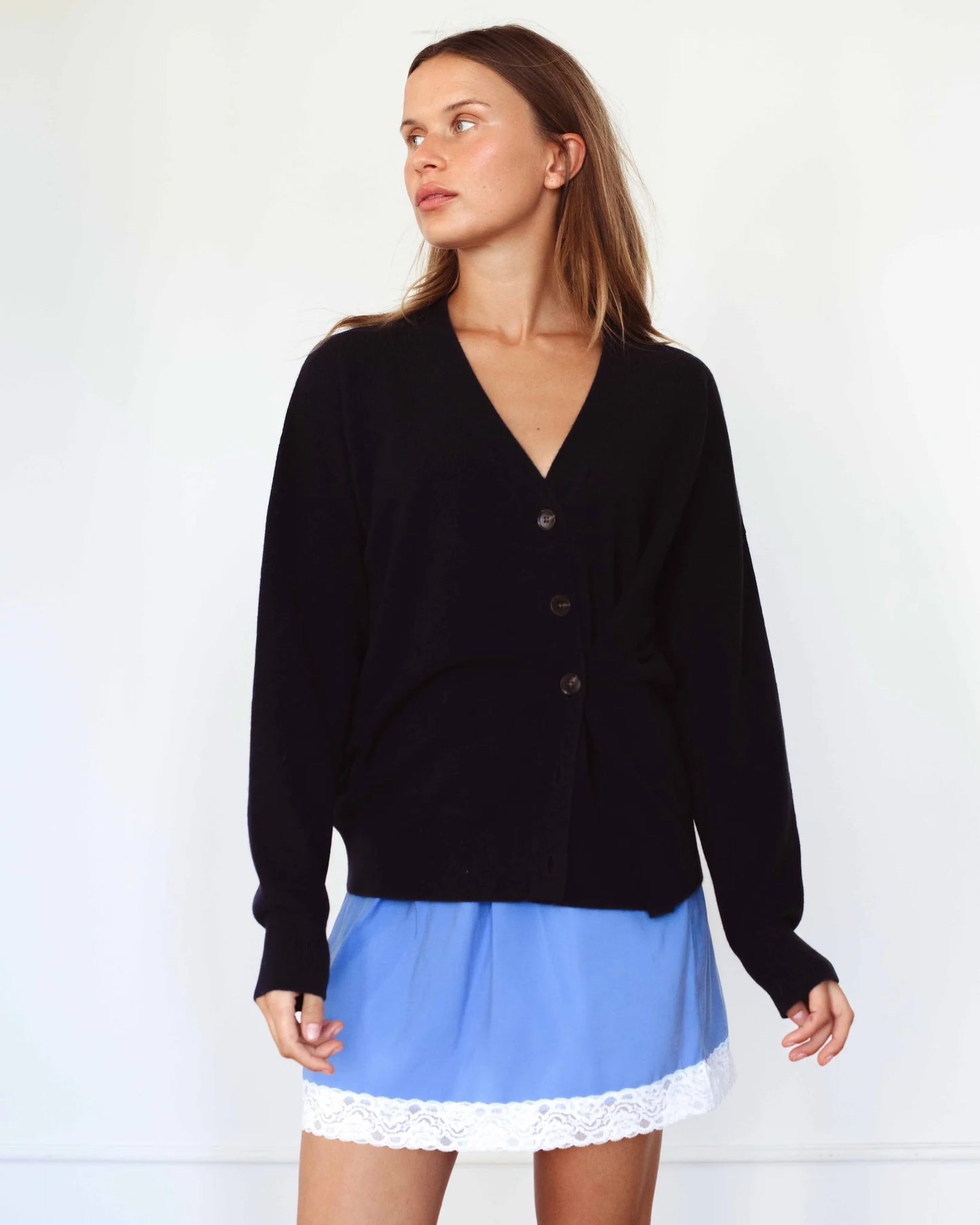 RAFF COLLECTIVE - TWIST CARDIGAN INK