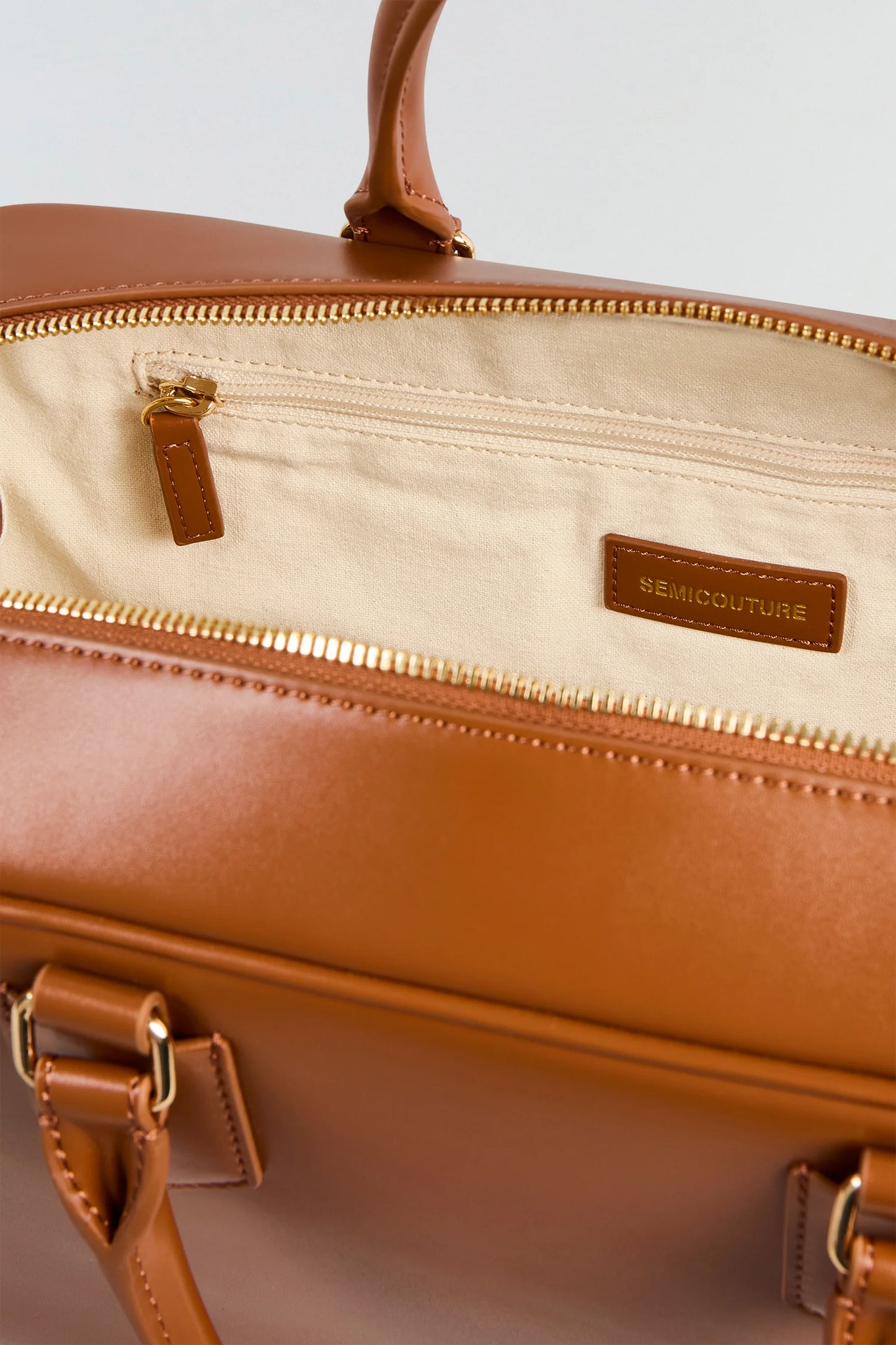 SEMICOUTURE - Satchel bag cacao inside