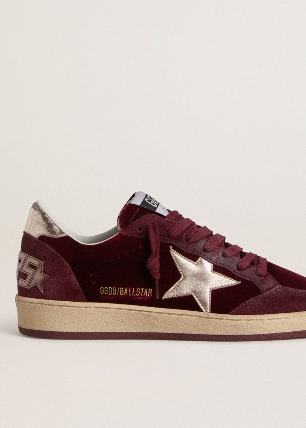 GOLDEN GOOSE- BALLSTAR VELVET BURGUNDY