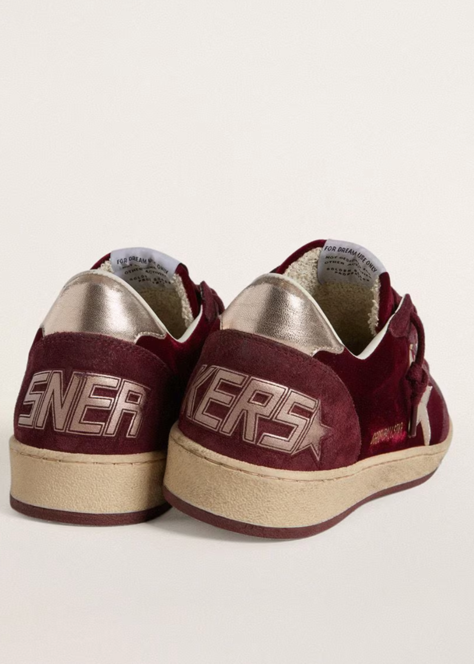 GOLDEN GOOSE- BALLSTAR VELVET BURGUNDY