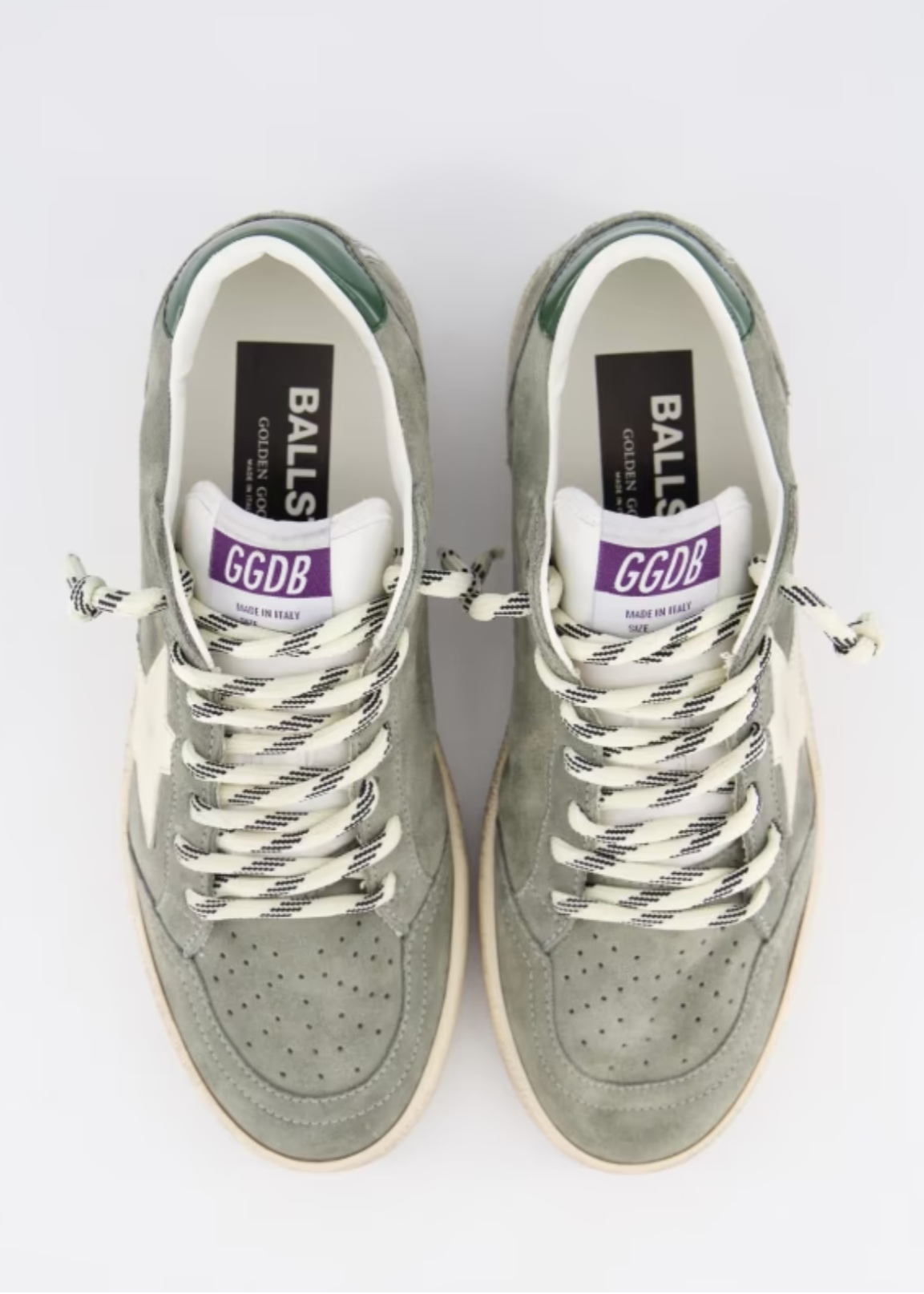 GOLDEN GOOSE -BALL STAR SUEDE GREEN