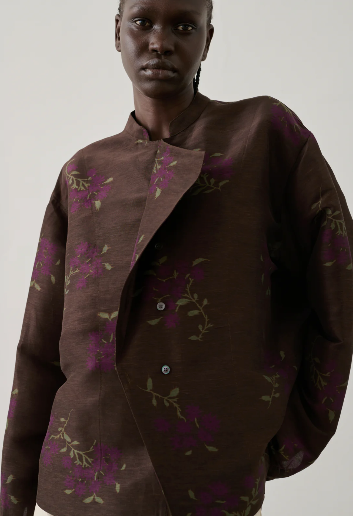 SOEUR - HAMPTON SHIRT BROWN/VIOLET