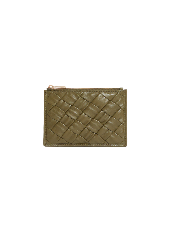 VANESSA BRUNO - PORTE MONNAIE BRAIDED KHAKI