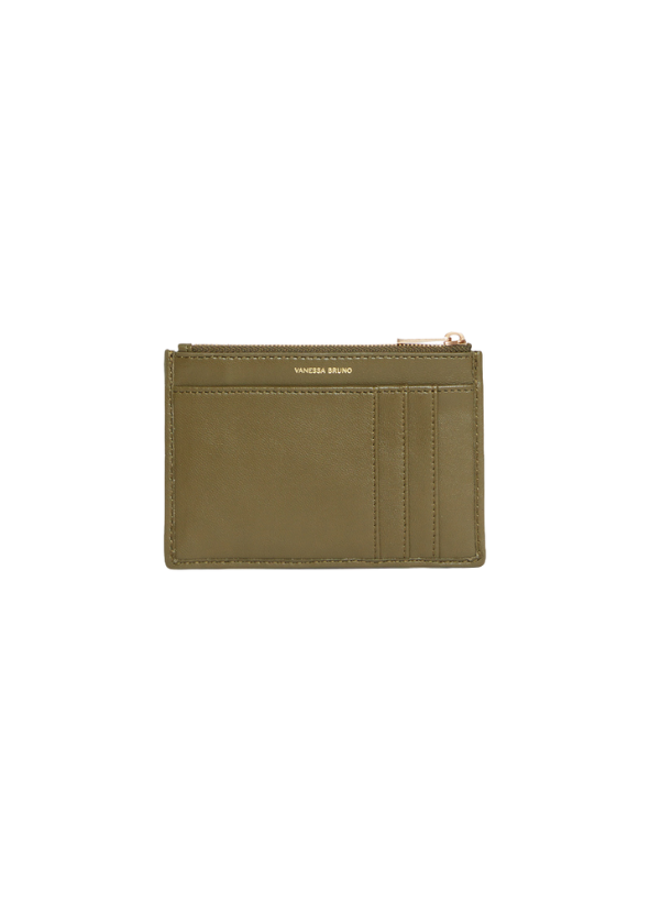 VANESSA BRUNO - PORTE MONNAIE BRAIDED KHAKI