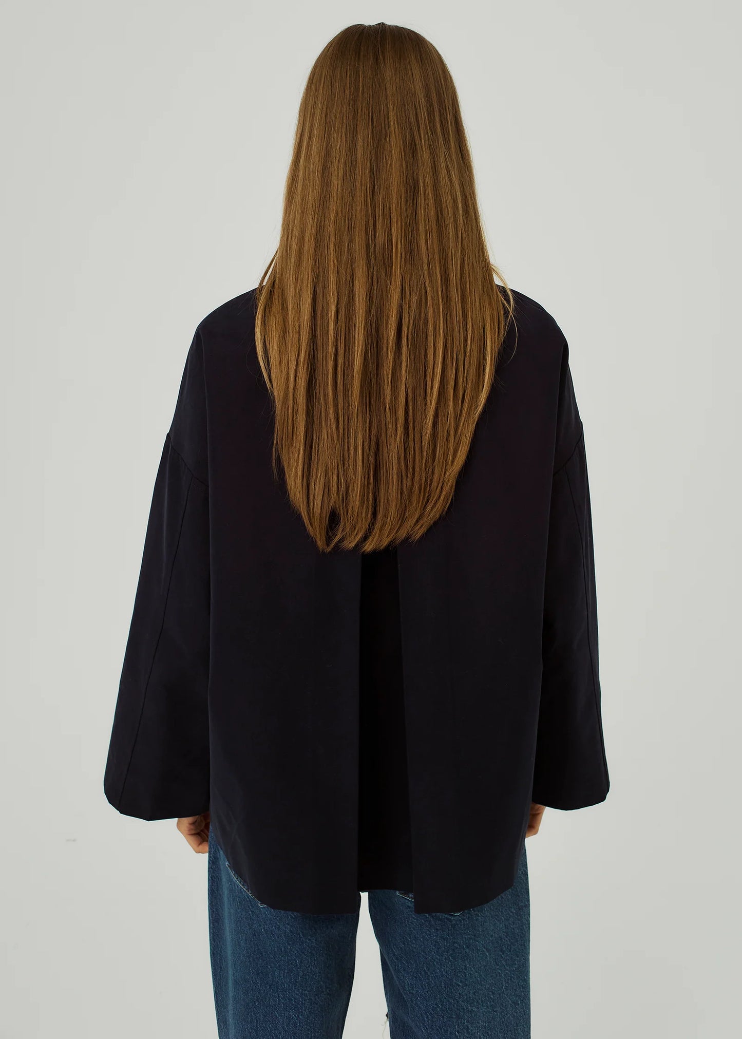 NORR - Vana short trench dark navy back