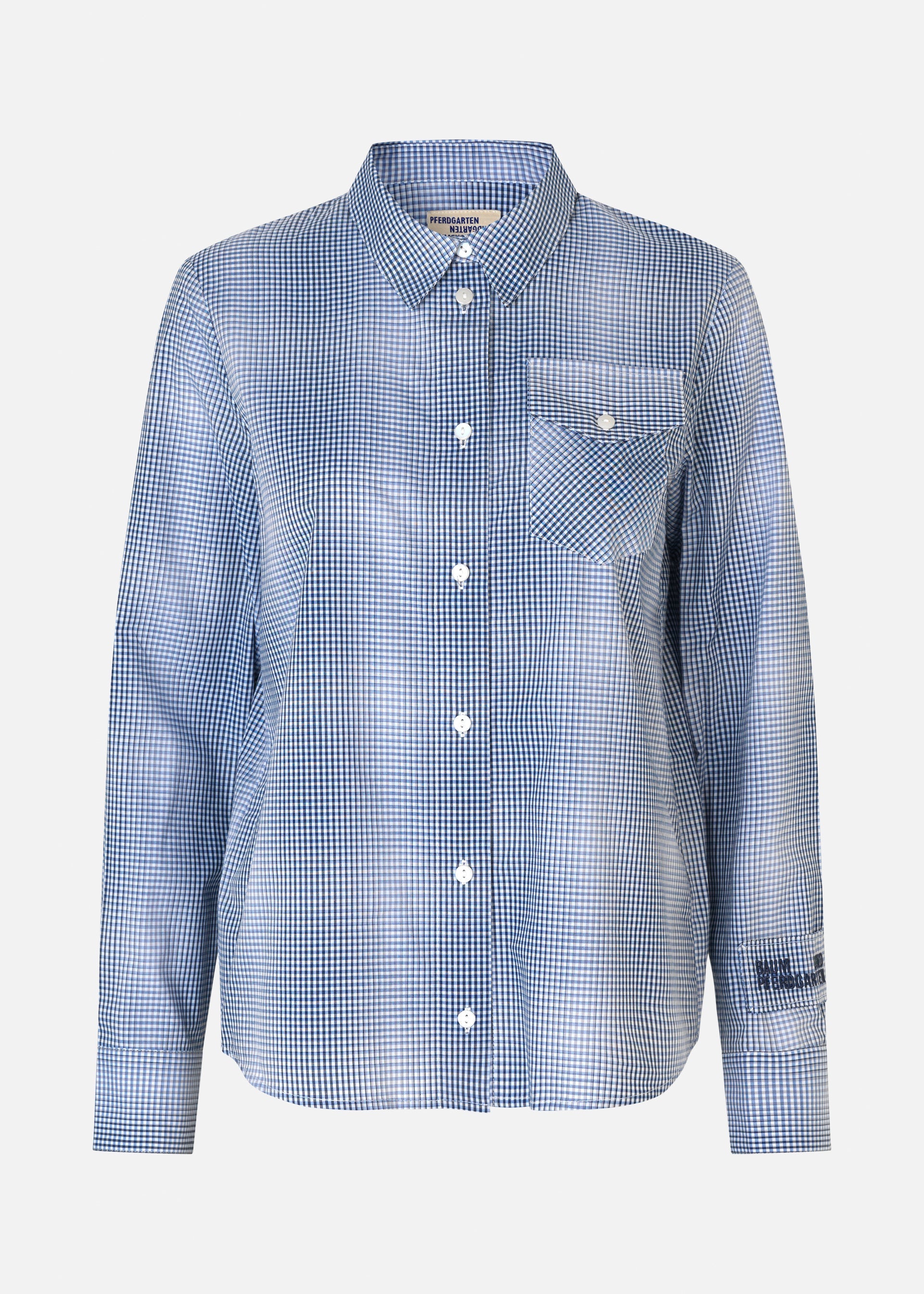 baum und pferdgarten - Menja shirt blue mini check packshot front
