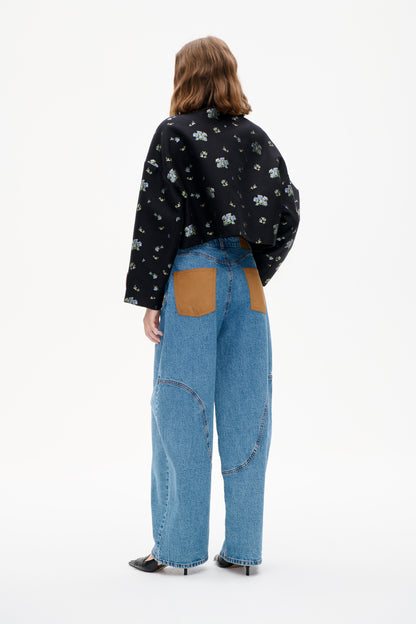 BEBETH VEST BLACK FLOWER