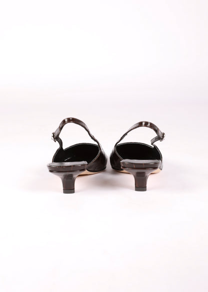 ANNA SLINGBACK CROCO BROWN