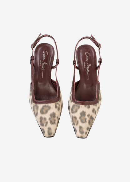 KATLEEN SLINGBACK LEOPARD/BORD