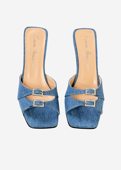 ROSEANNA SLIPPER HAK/GESP DENIM