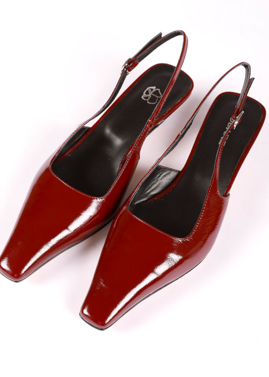 ANNA SLINGBACK VERNIS BURGUNDY