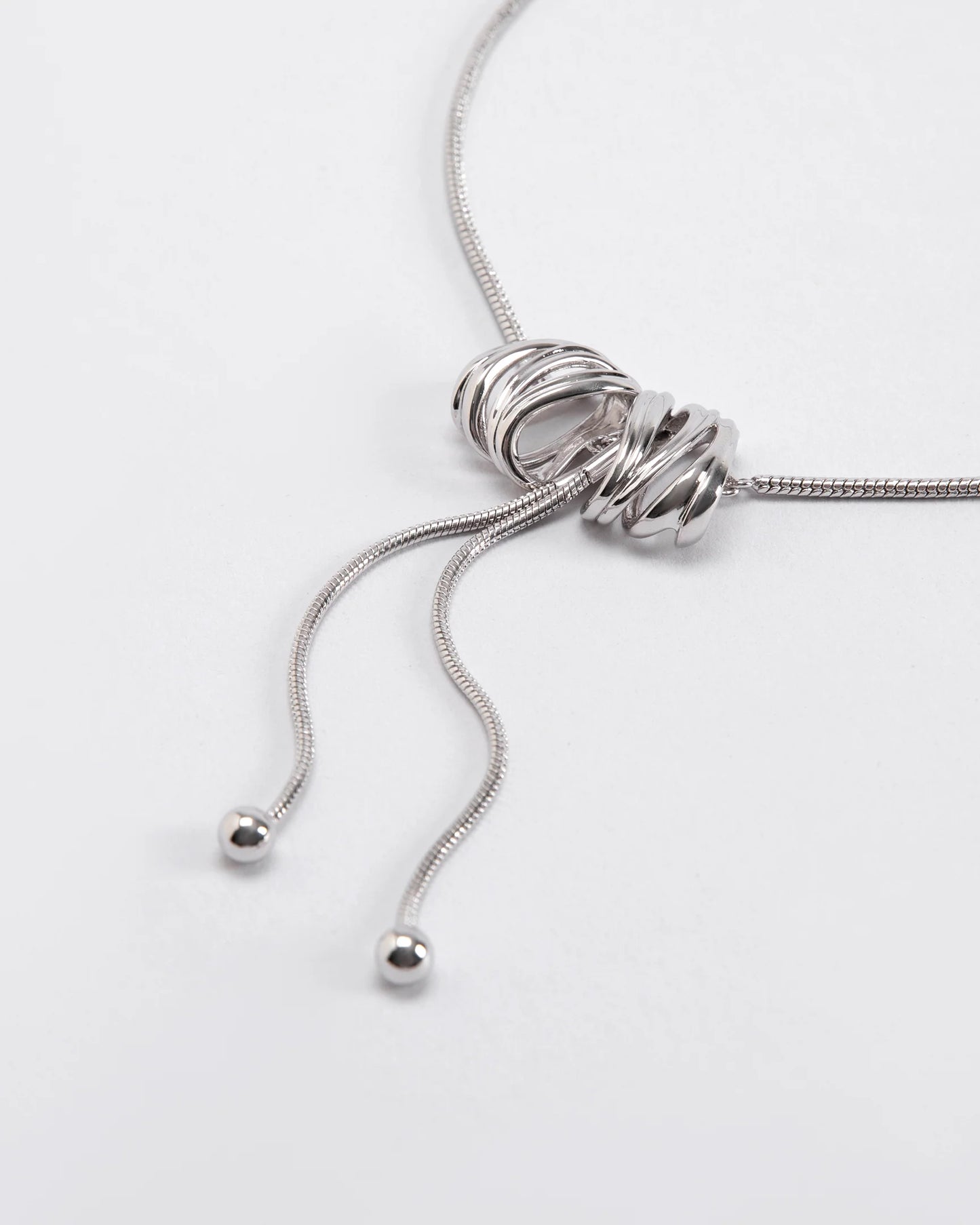 ANNALOCH - HALO NECKLACE WHITEGOLD PLATED