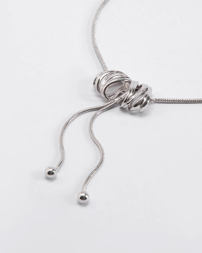 ANNALOCH - HALO NECKLACE WHITEGOLD PLATED