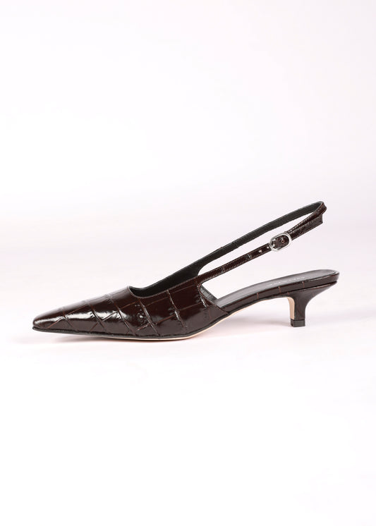 ANNA SLINGBACK CROCO BROWN
