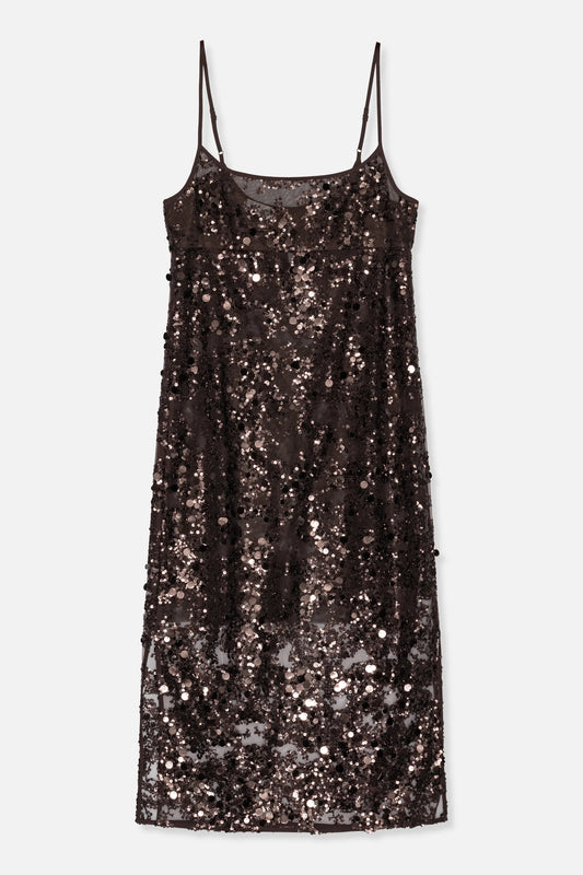 BAUM UND PFERDGARTEN - AVANI DRESS PAILLET BROWN