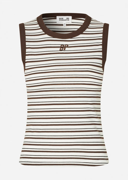 JOLEN TOP SM STRIPE BROWN