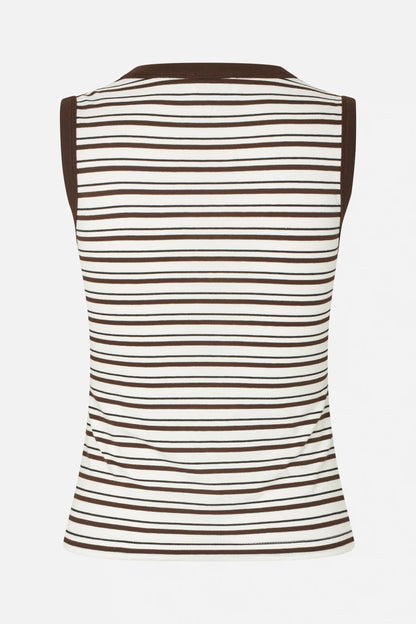 JOLEN TOP SM STRIPE BROWN