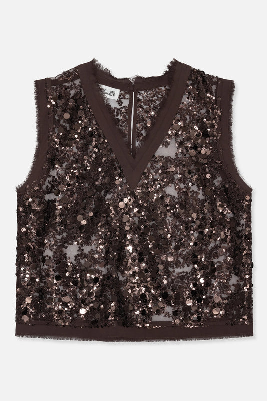 BAUM UND PFERDGARTEN - MANIRE TOP SM PAILLET BROWN