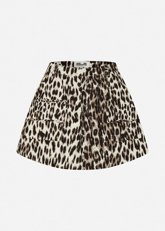 SAMAYA SKIRT COURT LEOPARD