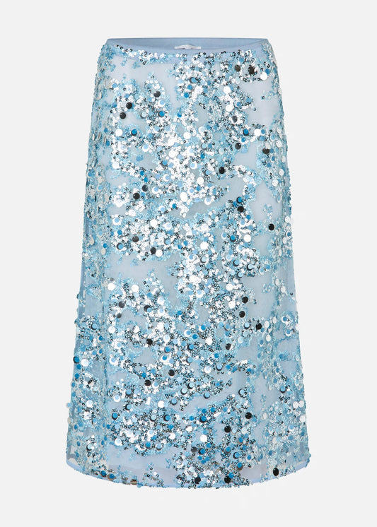 SHANIA SKIRT PAILLET CIEL