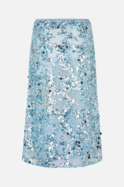 SHANIA SKIRT PAILLET CIEL