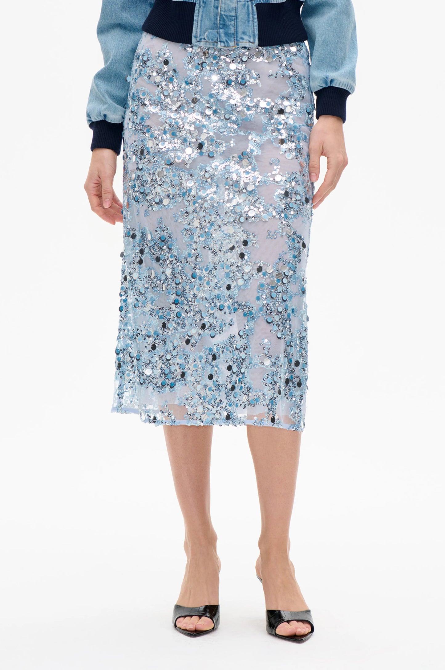 SHANIA SKIRT PAILLET CIEL