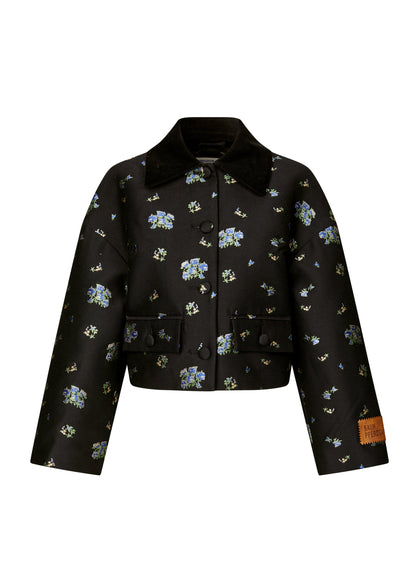 BEBETH VEST BLACK FLOWER