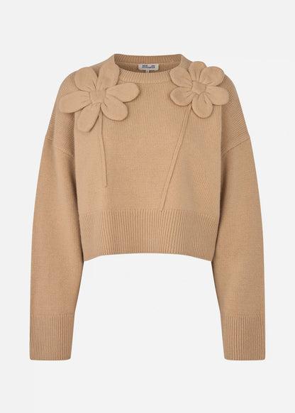 CENIA PULL FLEUR CAMEL