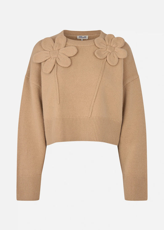 CENIA PULL FLEUR CAMEL