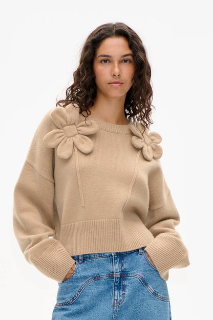 CENIA PULL FLEUR CAMEL