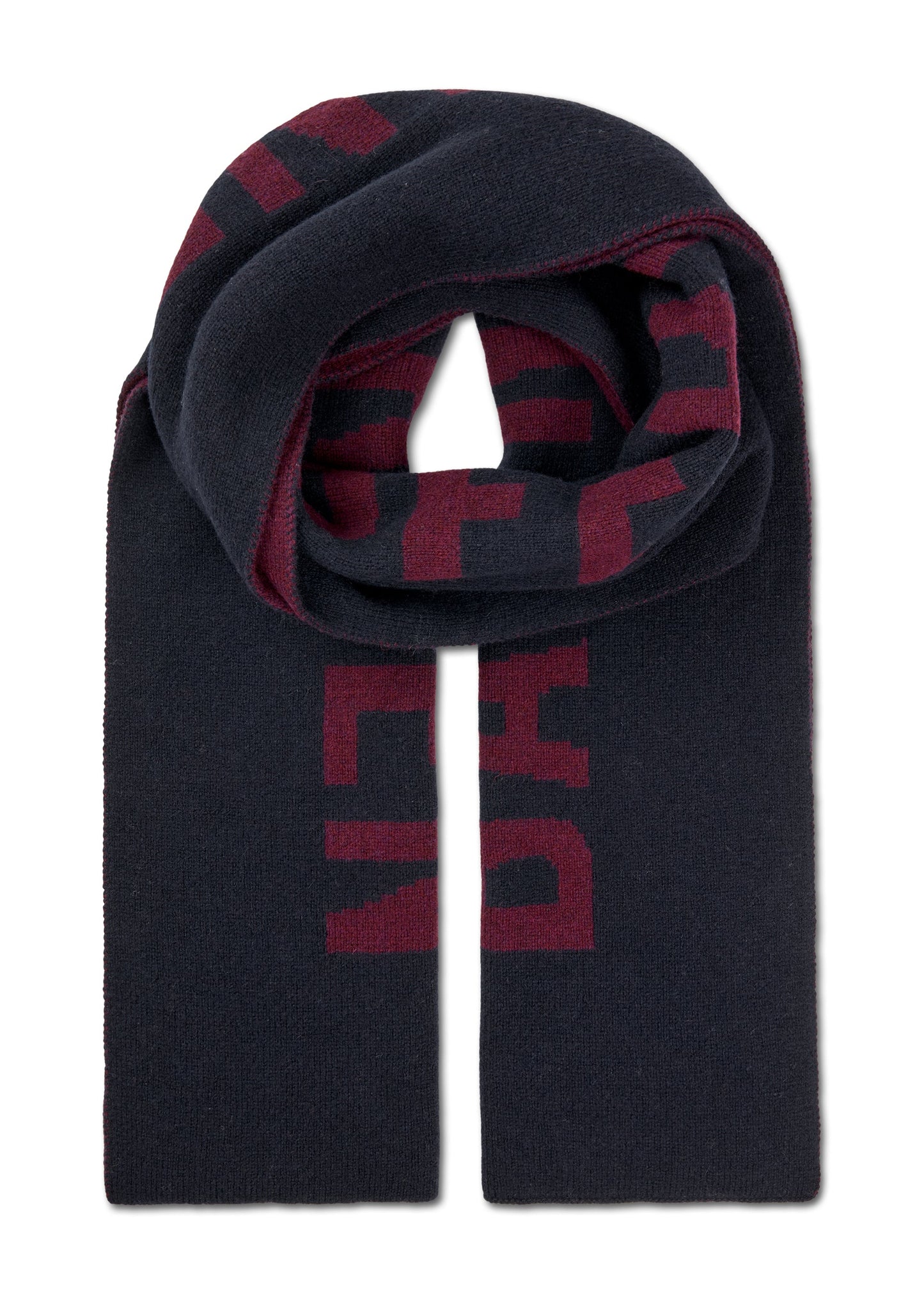 LEORA SCARF NAVY/BORDEAUX