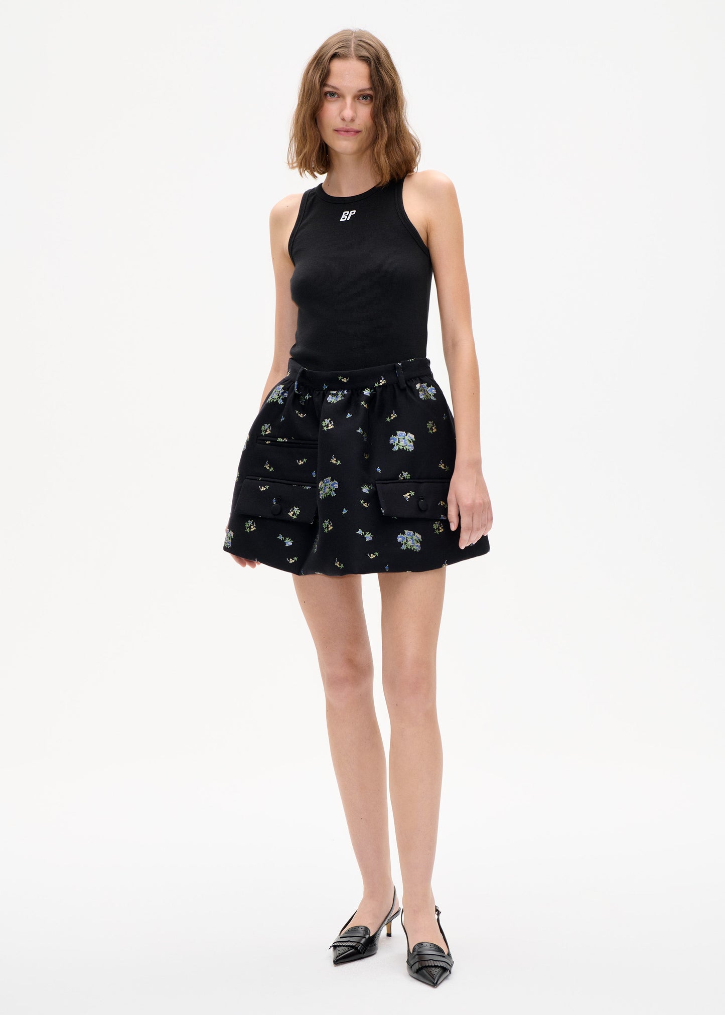 SAMAYA SKIRT MINI BLACK FLOWER