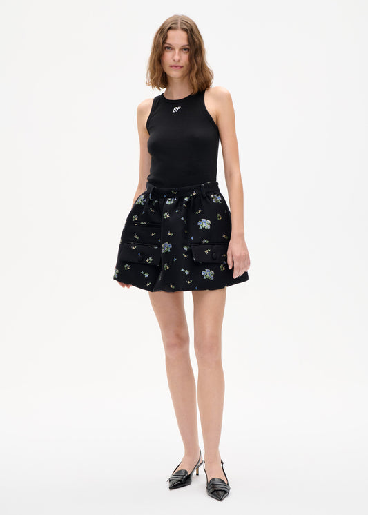 SAMAYA SKIRT MINI BLACK FLOWER